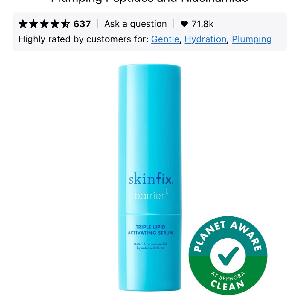 Skinfix Barrier+ Triple Lipid Activating Serum - brand new collagen